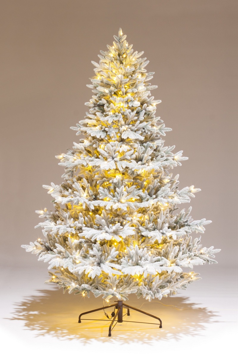 Елка искусственная литая Калиста с освещением заснеженная 270см