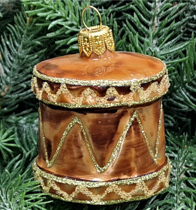 Стеклянная елочная игрушка Барабан