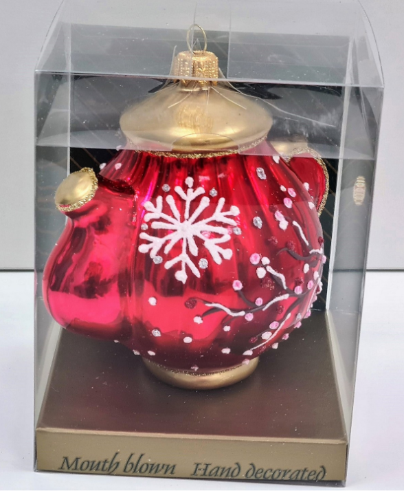 Стеклянная елочная игрушка Чайник, 1-840