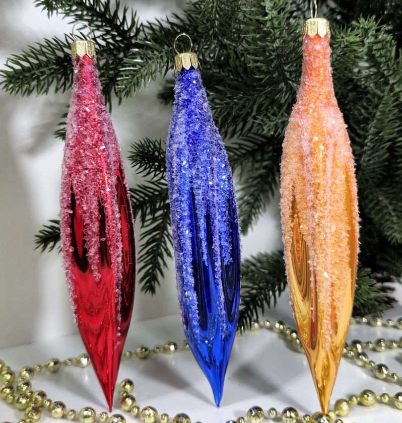 Набор елочных игрушек Сосульки ребристые, 3-292