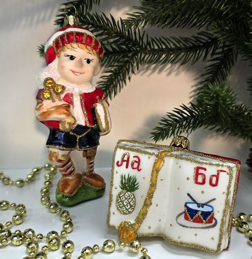 Набор ёлочных игрушек Азбука и Буратино