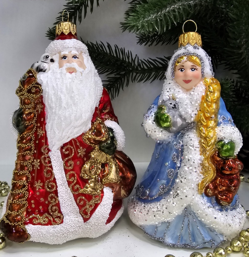 Набор ёлочных игрушек Дед Мороз и Снегурочка, 2-311