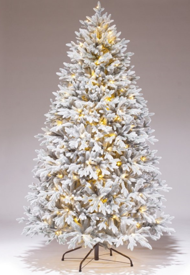 Елка искусственная литая Эльга с освещением заснеженная 185см